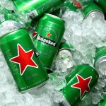 "Heineken beer cans filled with ice">