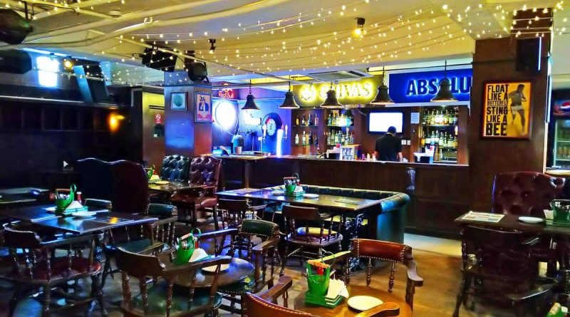 "Hops n Grains bar in Chnadigarh with seating area">