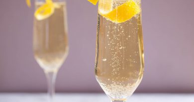 "French 75 cocktail.">